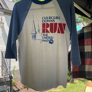 Vintage Blue and White Long Sleeve Tee